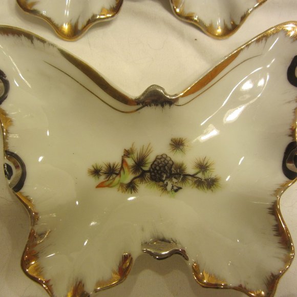 VTG 60'S SET OF 3 BUTTERFLY NESTING DISHES - Picture 3 of 8